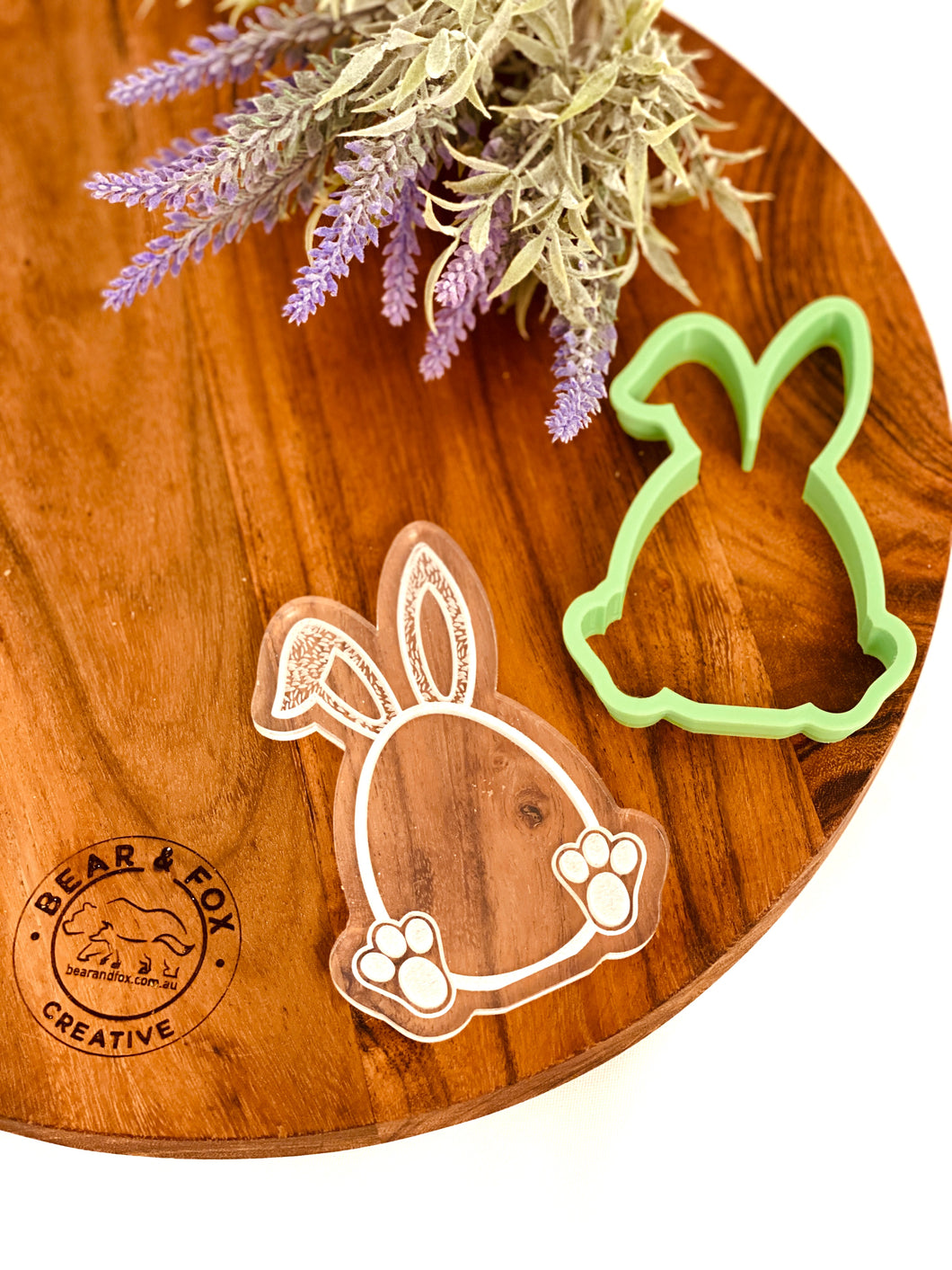 Egg Bunny raised stamp and cutter