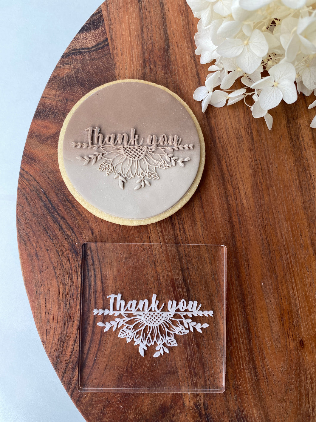 Thank You Flower (Square/Circle) Raised Stamp